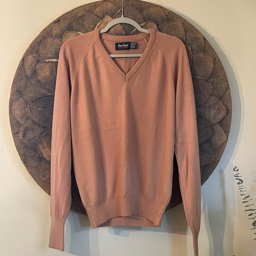 Par Four Cozy Tan V-Neck Sweater